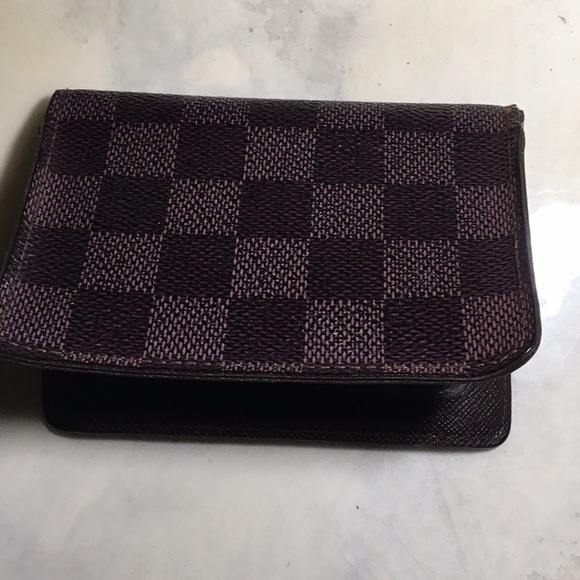 Authentic Louis Vuitton Double ID holder Damier Ebene - Picture 1 of 7